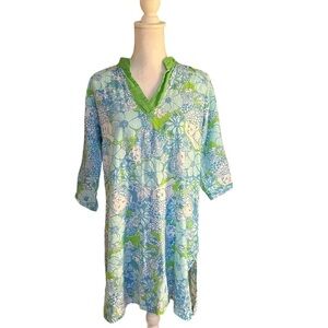 LILLY PULITZER chesterfield dress puma lionese cat flower floral dress